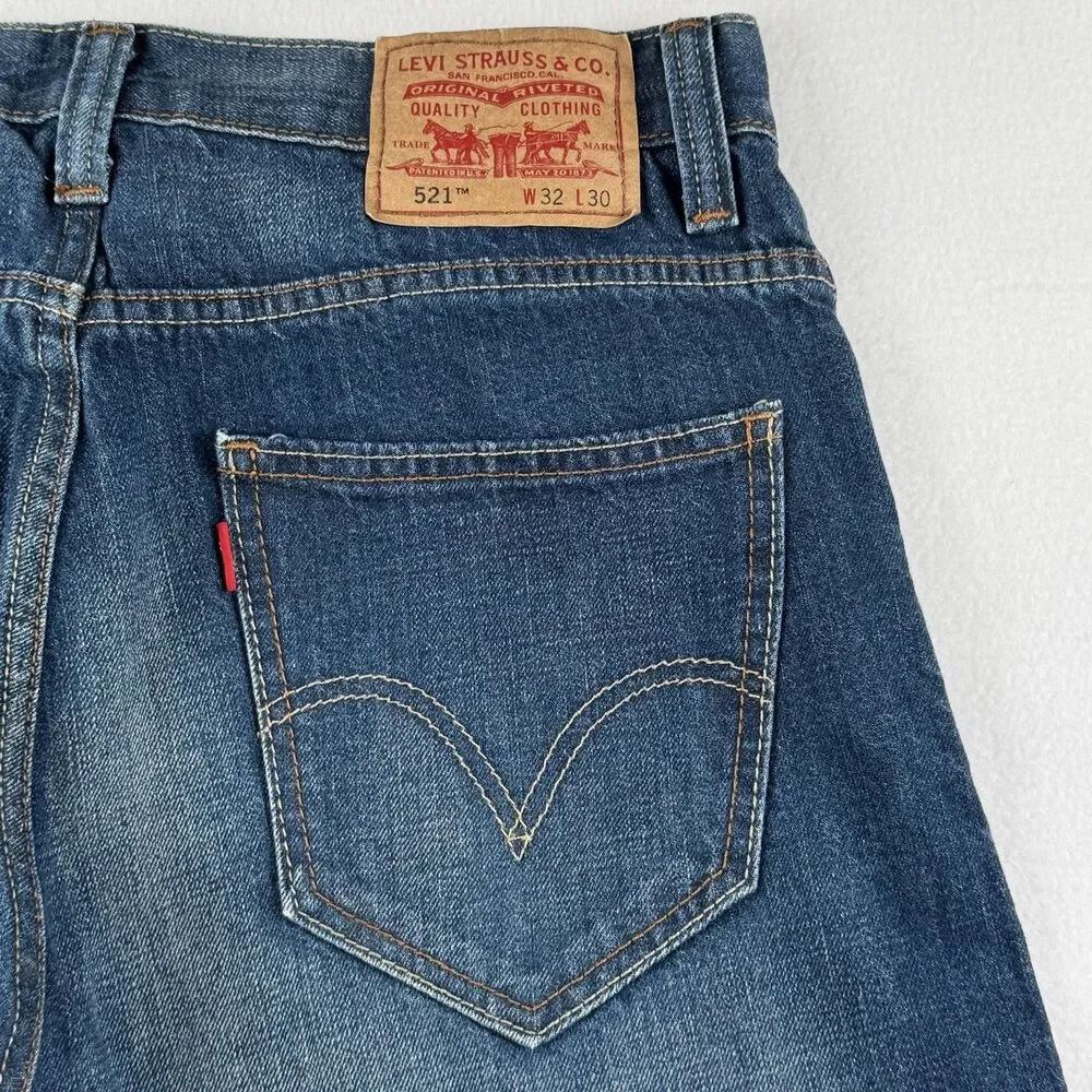 Levi's Men's 521 Slim Taper Dark Wash Denim Jeans Size 30x29